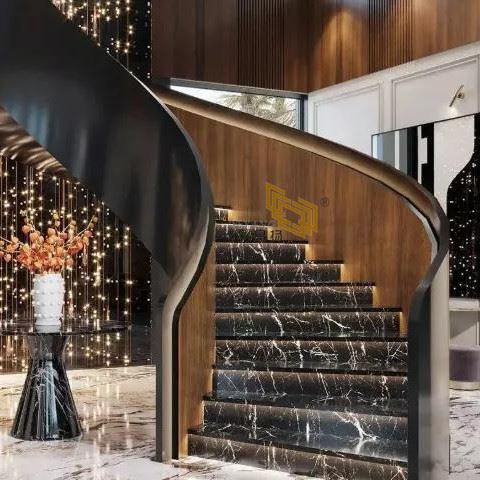 Black sintered stone for staircase 01 Black sintered stone for staircase 01