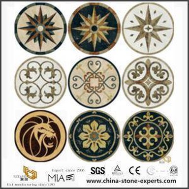 Koloru mieszanego medaliony marmuru płytki kamienne na podłogę