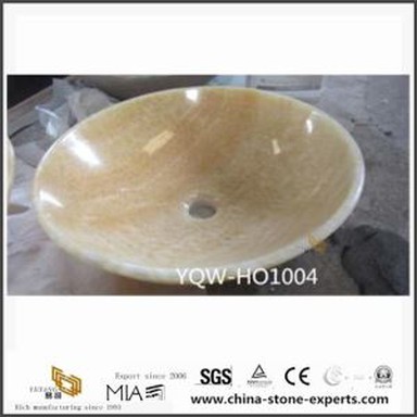 Nowy styl Diy Onyx żółty kamień umywalka w łazience z tanie koszty