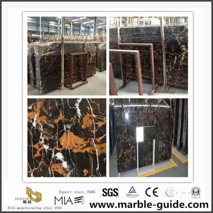 A Quality China Golden Portoro Marble Slabs For Hotel Decoration