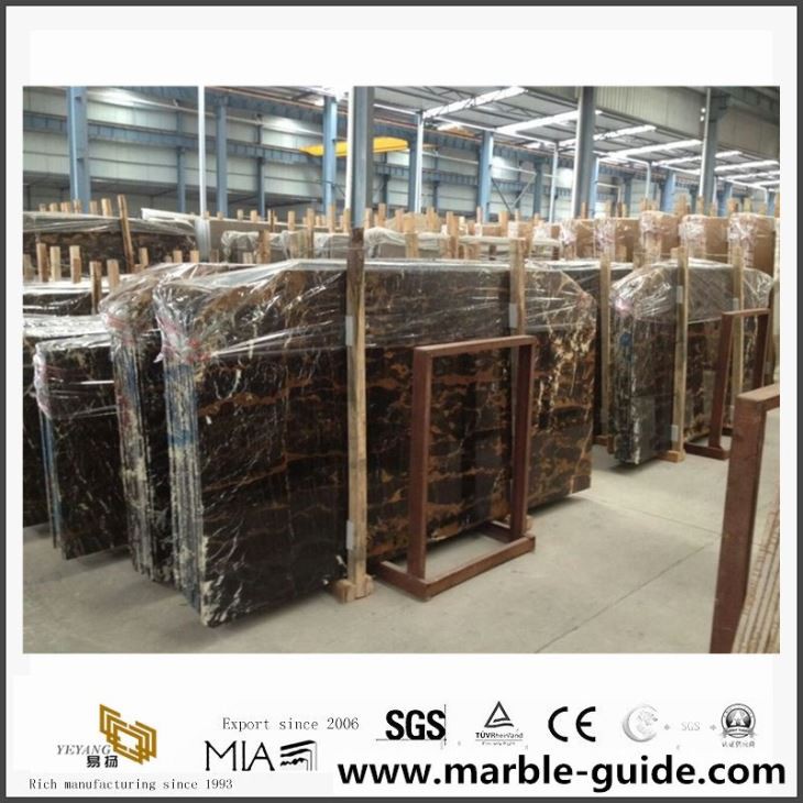 A Quality China Golden Portoro Marble Slabs For Hotel Decoration