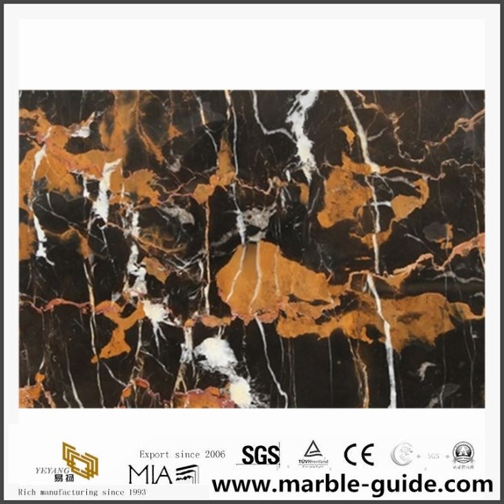 A Quality China Golden Portoro Marble Slabs For Hotel Decoration