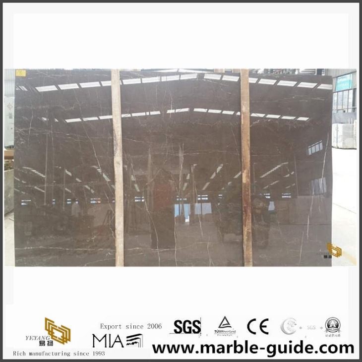China Bronze Armani Brown Marble Slabs For Wall Cladding Tiles With Polished