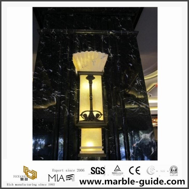 China Cheap Black Ice Flower Marble Slabs For Bathroom Background Wall & Floor Tiles