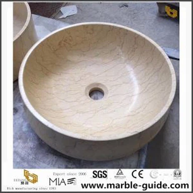 Słoneczna umywalka z żółtego marmuru