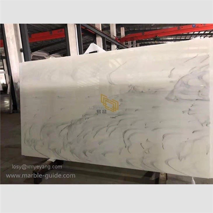 Nano White Marble Stone Slabs For Kitchen Platform